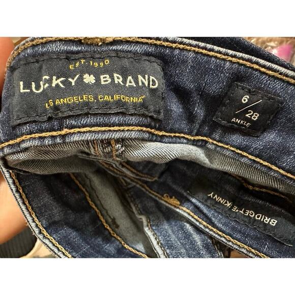 Lucky Brand Bridgette Skinny Ankle Women’s 6/28 Blue Denim Jean Raw Hem Casual - Picture 2 of 11